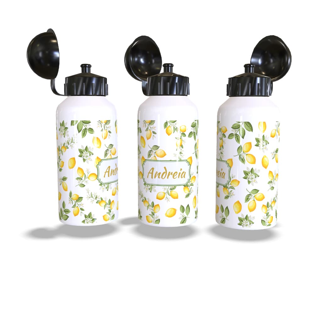 Squeeze personalizada - Tampa bola 500mL - Limão Siciliano com nome
