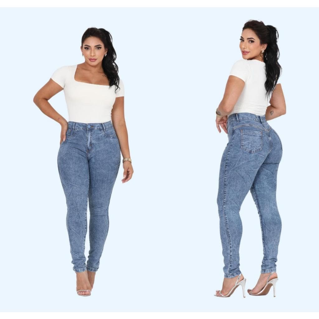 Calça Jeans Femininas Cintura Alta com Lycra