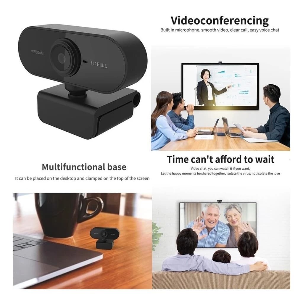 Hd Full 1080P Câmera Webcam Para Computador Visão 360º