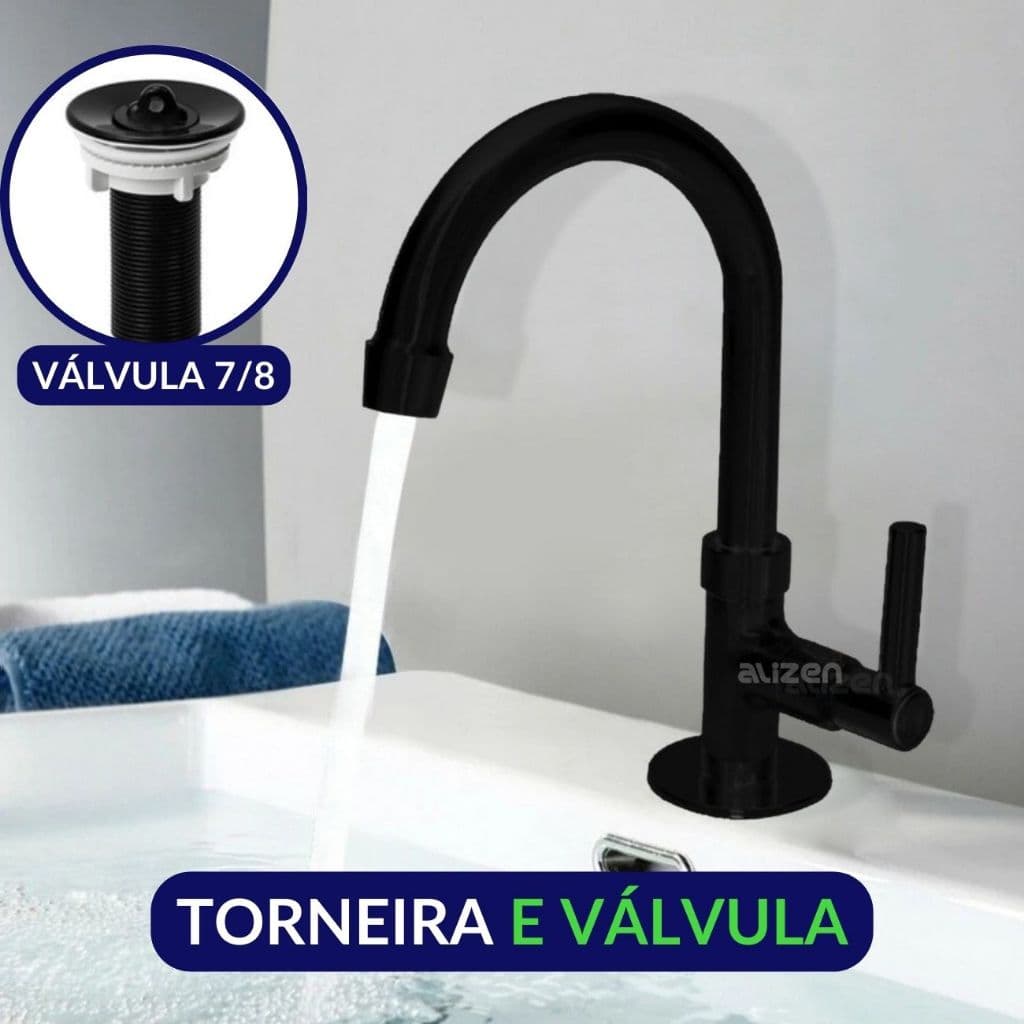 Torneira para Pia Banheiro Lavabo Black Top em Abs Lançamento