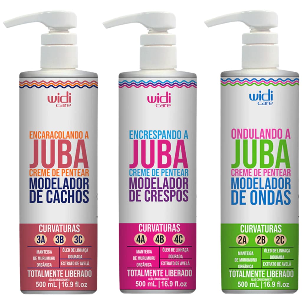 Creme de Pentear Cabelo Cacheado 500ml Widi Care Juba Encaracolando Ecrespando e Ondulando