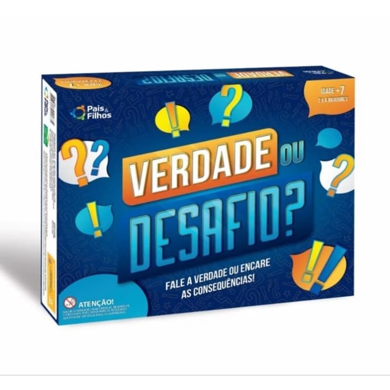 Verdade ou Desafio Fala e Encare Jogo Divertido Jogo de Tabuleiro Pais e Filhos.
