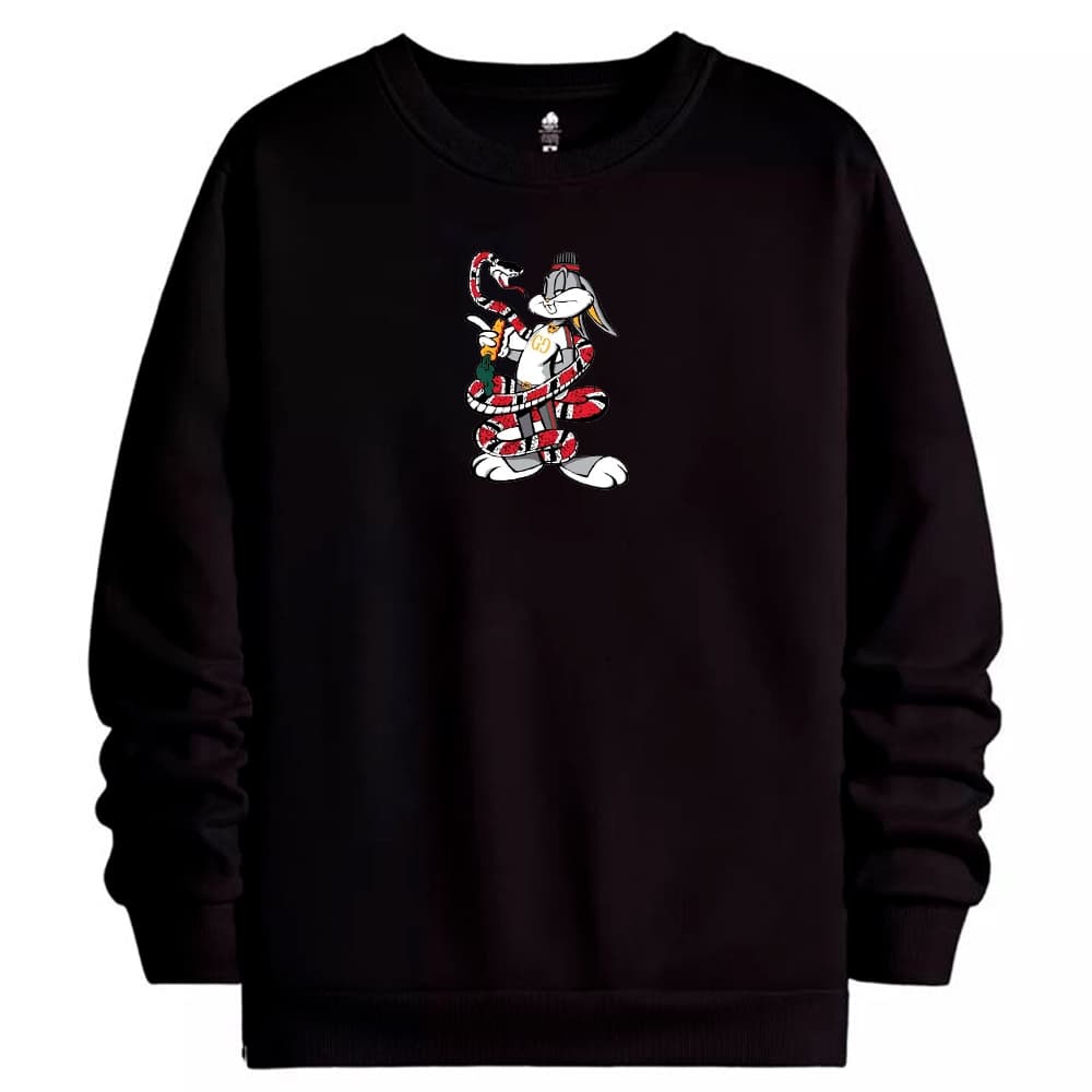 Blusa moletom gola careca sem capuz flanelado algodão classico ESTAMPA PERNALONGA COBRA