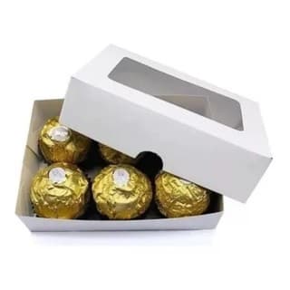 150 Caixa para 6 doces Caixinha para 6 doces Caixa para 06 doces Caixa Visor para 6 Doces Caixinha para doces
