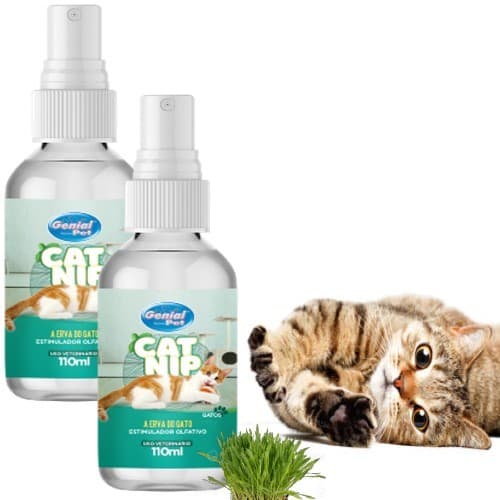 Kit Spray Anti Stess Ansiedade Erva do Gato Catnip Natural Deixa o Gato animado e Feliz