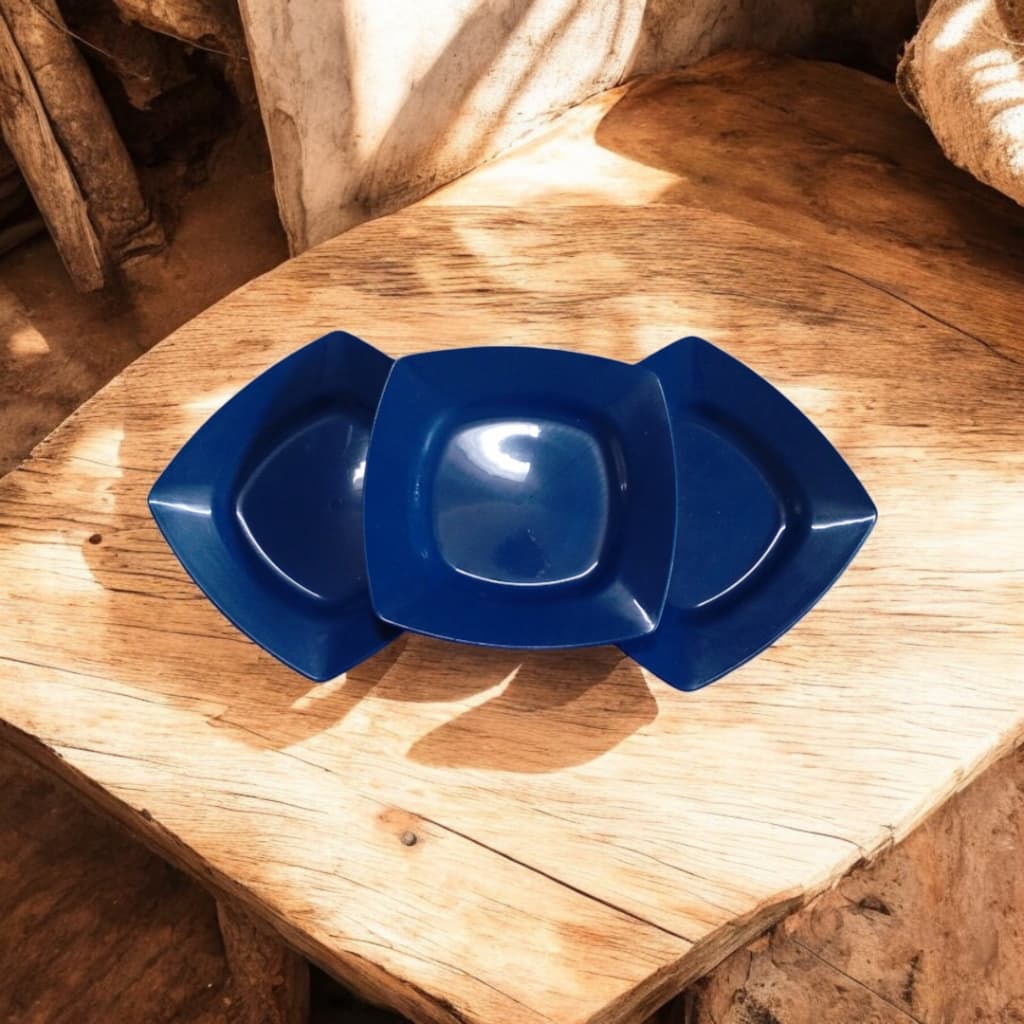 20 Prato Quadrado Plástico Azul Pequeno 17 cm Festas Eventos