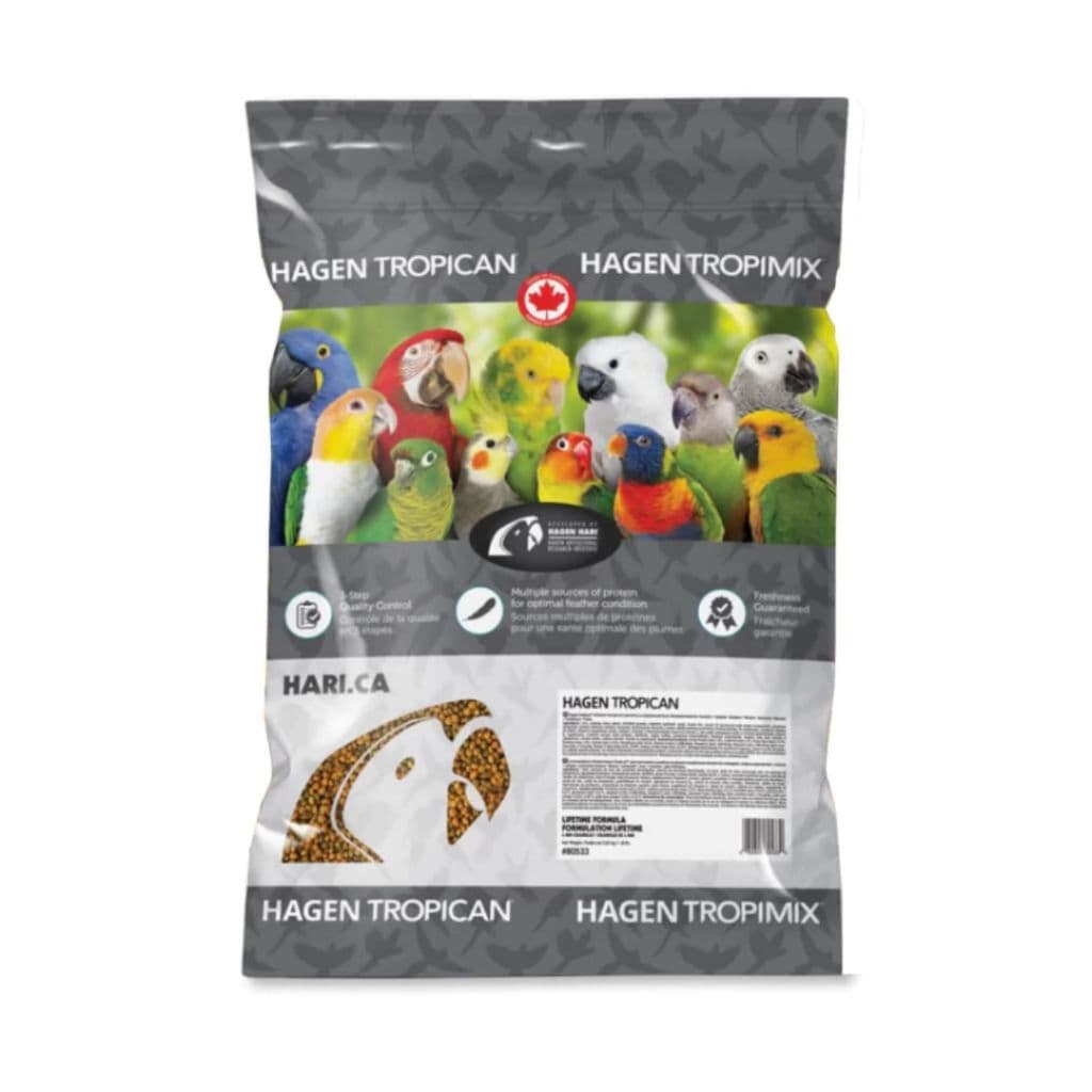 Ração Extrusada Tropican LT4 - Médios e Grandes Psitacídeos - Bit 4mm - 11,34Kg HARI