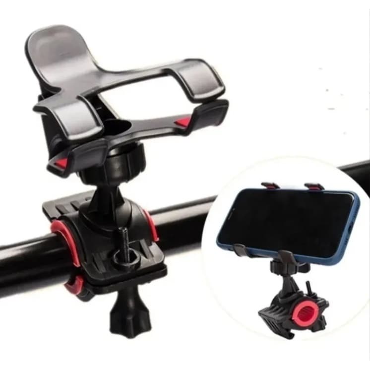 Suporte de celular para moto e bike resistente e seguro para pedestal de microfone gira 360º