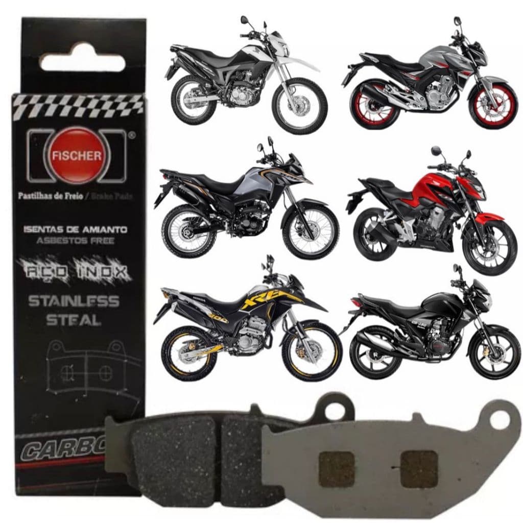 PASTILHA DE FREIO TRASEIRA CARBONO CB TWISTER 250F/300 BROS 160 XRE 190 C/ABS XR300 C/ABS FJ2670C FISCHER