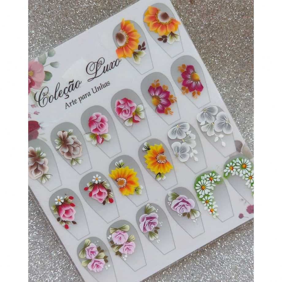 20 Adesivos Artesanais para unhas 100% feito a mão películas para unhas artesanal