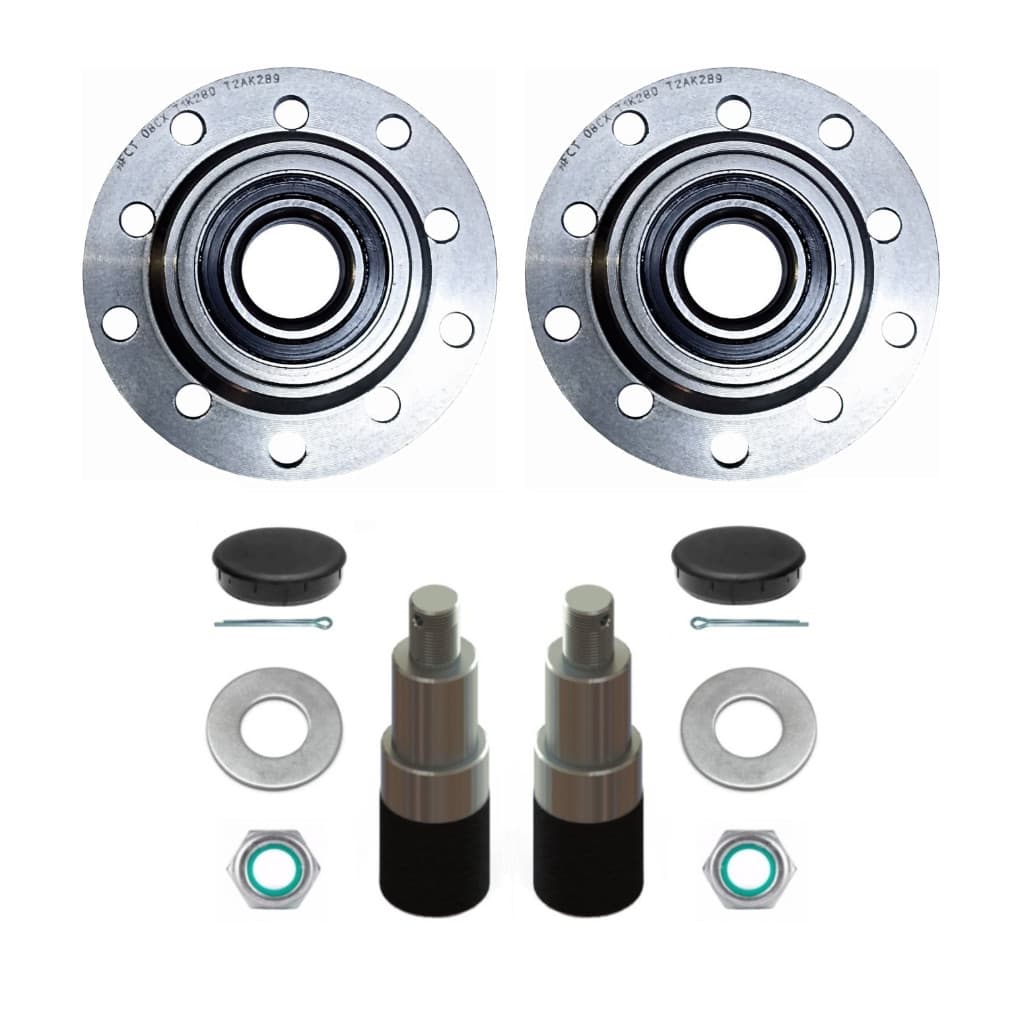 02 Cubos Rolamento Blindado Com 02 Pontas Eixo Aros 05 Furos Multi Furo 5x100 e 5x110 Carretinha Reboque Trailer