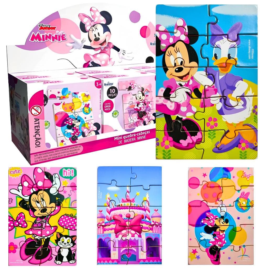 Quebra Cabeça Minnie Em Madeira Lembrancinha Minnie Festa Da Minnie Menina