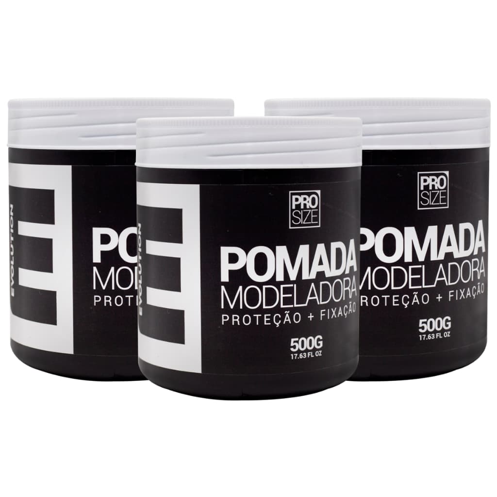 3 UNI MODELADORA EFEITO BRILHO 500GR FIXAÇÃO FORTE - EVOLUTION BARBER