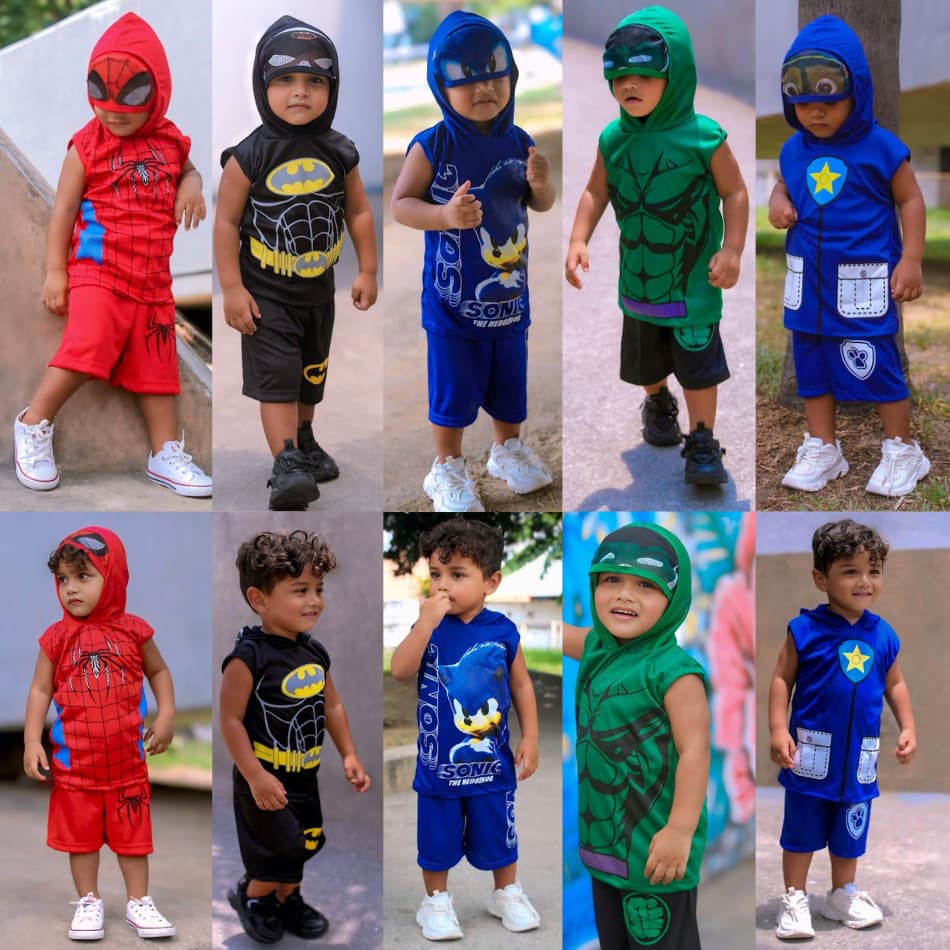 Conjunto de Roupa Infantil Temático para Criança Lançamento Carnaval Camisa e Short