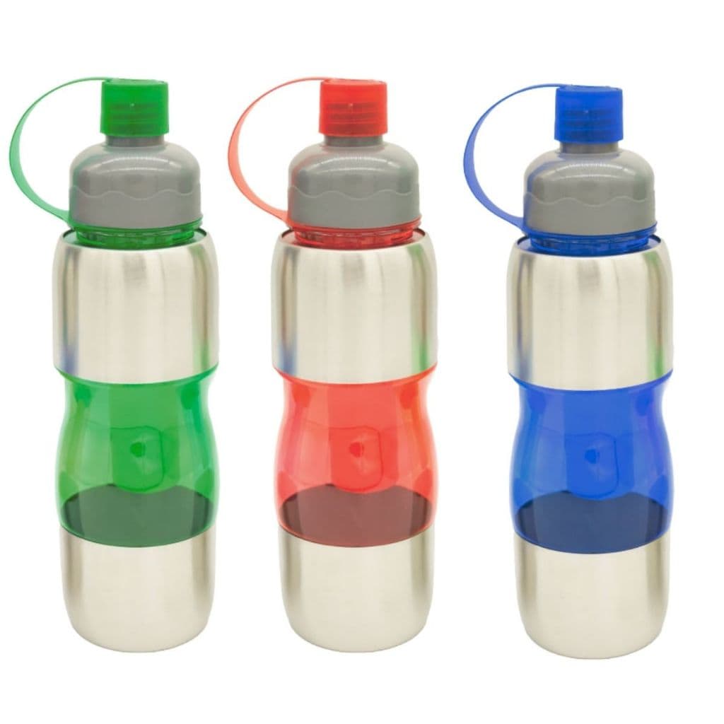 Squeeze Garrafa de água Com Tubo de Gelo 600 ml Esportiva Escola Academia Caminhada Cores