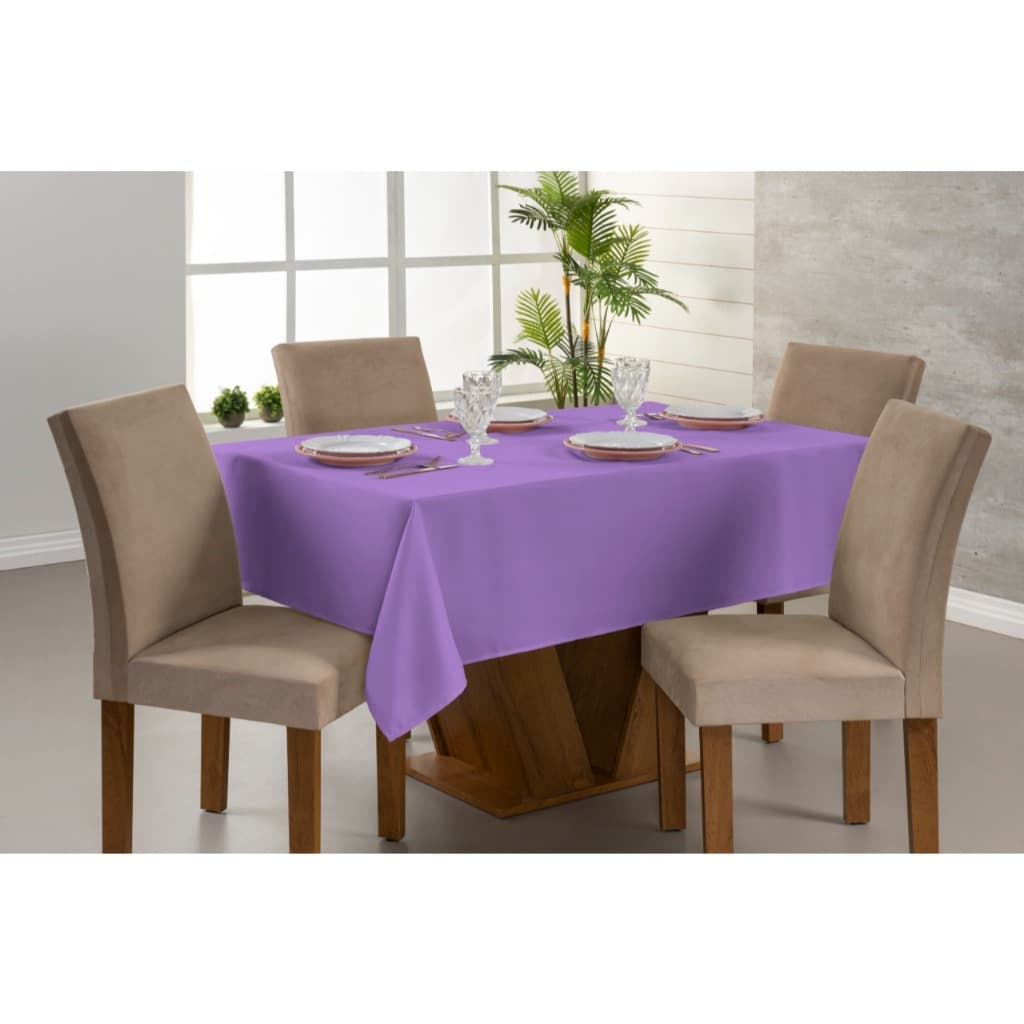 Toalha de Mesa 1,40 x 1,40 Tecido Oxford Acabamento em Bainha Mesa Quadrada 4 Cadeiras