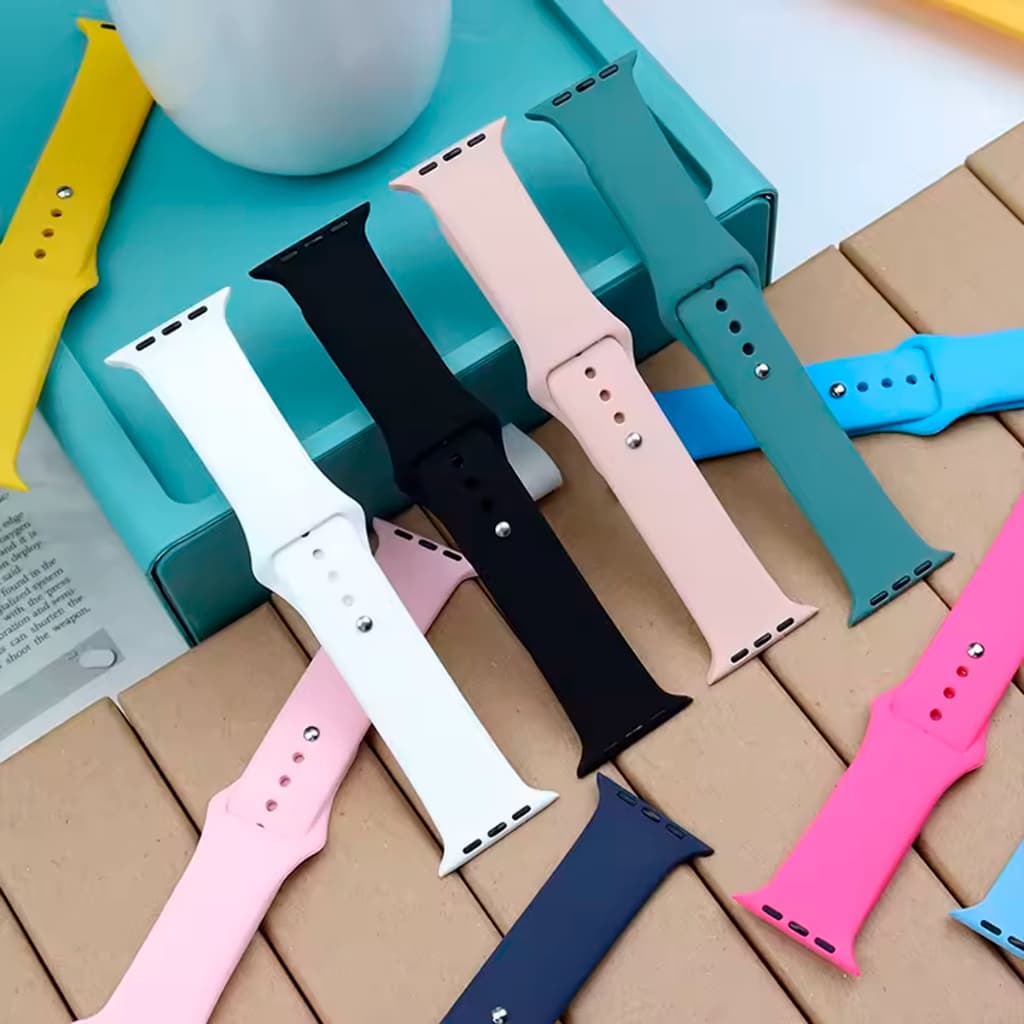 Pulseira para relógio de silicone, Smartwatch várias cores 38mm 40mm 42mm 44mm