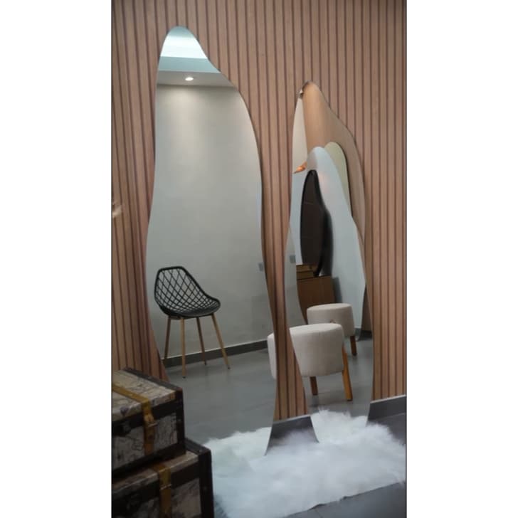Espelho Organico Flame 150cm  x 40cm  170cm x 50cm Slim E06 Polido Lapidado Salão Quarto Banheiro
