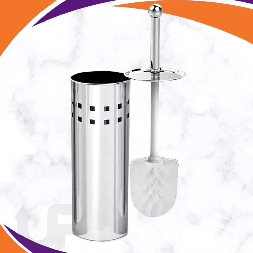 Escova Sanitária Vaso Limpeza em Aço Inox com Suporte Cabo Longo Higienização Clink