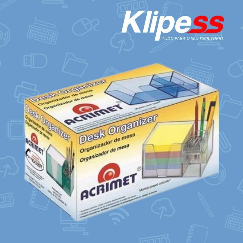 Organizador de mesa c/papel branco cor cristal 954.3