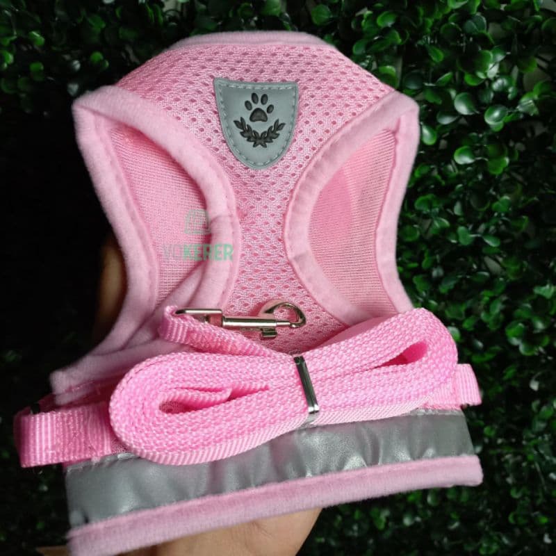 Coleira para Cachorro Gato Pequeno Peitoral para Cachorro (Rosa Pink)