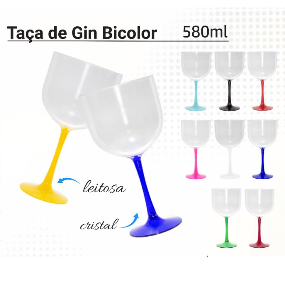 Kit 30 taças de Gin 580ml Bicolor SEM PERSONALIZAÇÃO