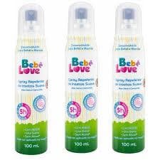 Kit 3 Repelente De Insetos Infantil Bebe Love Spray 5H Nutriex 100ML
