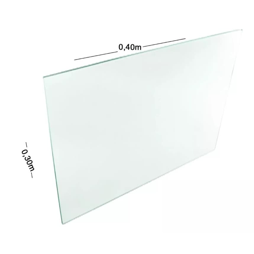 1 Vidro Modulado 30x40 Temperado 4mm Incolor Para Balcão.