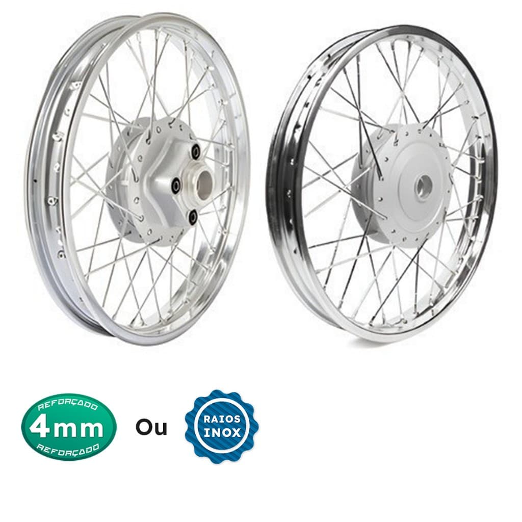 Par De Roda Jante Alinhada Com Raio 4mm ou Inox Tambor Fan 125 2005 Á 2008  Titan 125 2000 Á 2004