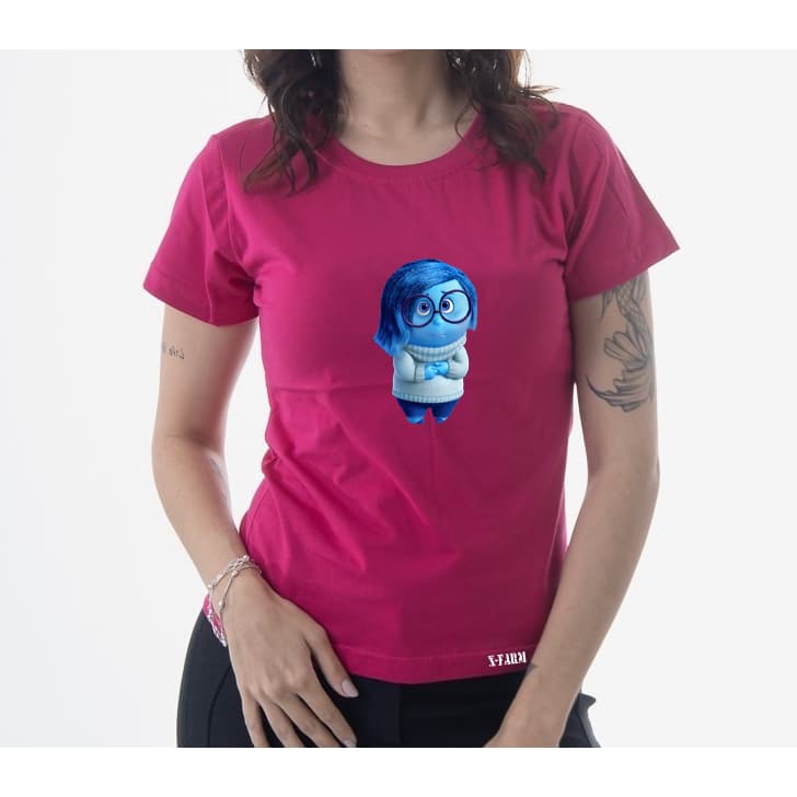 Camiseta Baby Look Lançamento Tristeza Divertidamente  Tecido de Alta Qualidade 100% Algodão