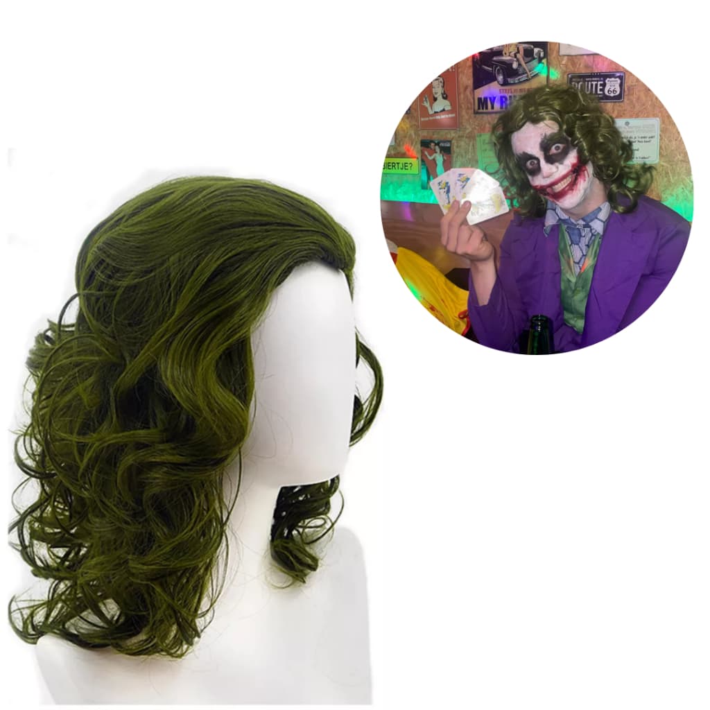 Peruca Verde Do Coringa Para Festa Fantasia Cosplay 30cm