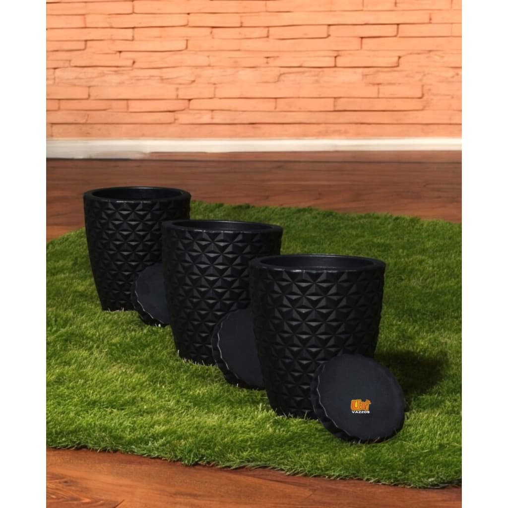 Kit 3 Vasos Decorativo Diamante Para Planta Casa Jardim em Polietileno tamanho M