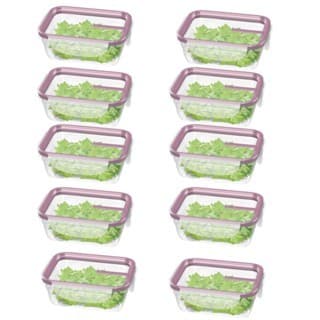 Kit 12 Potes Plástico Empilhaveis Com Travas Hermético Organizador Cozinha 330ml – Sanremo Roxo