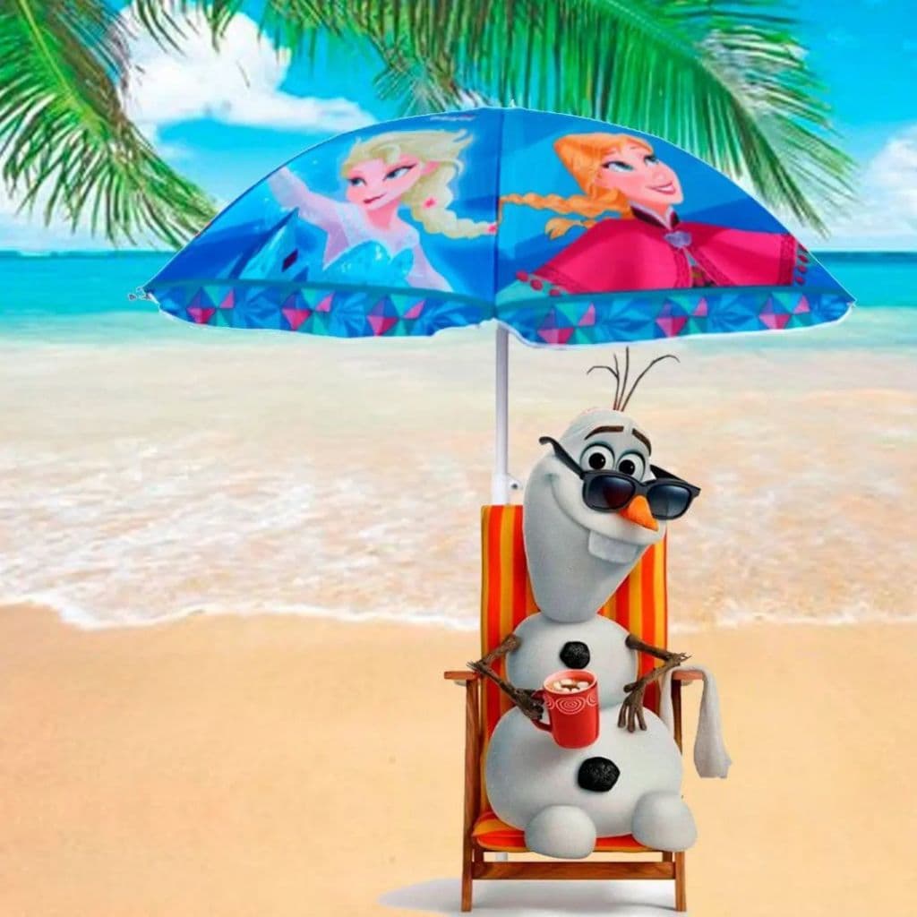 Guarda Sol Frozen DYH-579 Infantil com Proteção UV Para Crianças na Praia Piscina Fácil de Montar Personalizado Disney