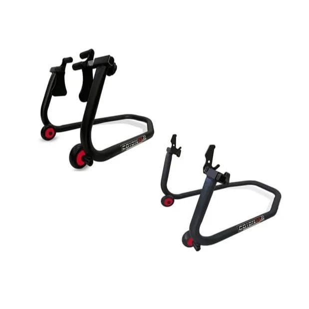 Kit Cavalete Dianteiro + Cavalete Traseiro Coyote - Modelo 2 Rodinhas