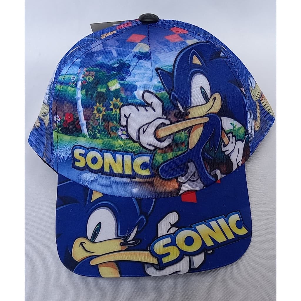 Bone Infantil Aba Curva Com Tela Sonic Frente Espumada