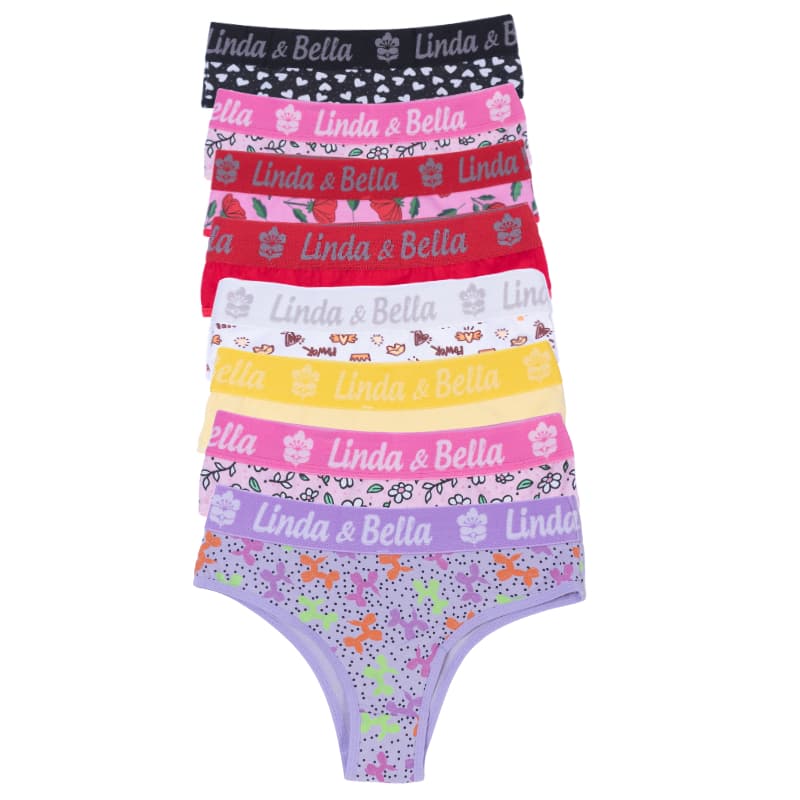 Kit 8 Calcinha Cueca Feminina Adulta Algodão Cos alto