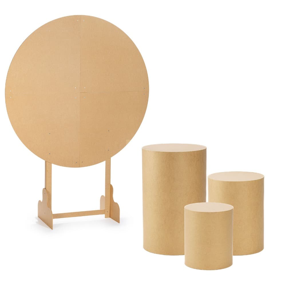 Kit Completo Festas Cilindro P M G e Painel Grande em MDF Para Decoração