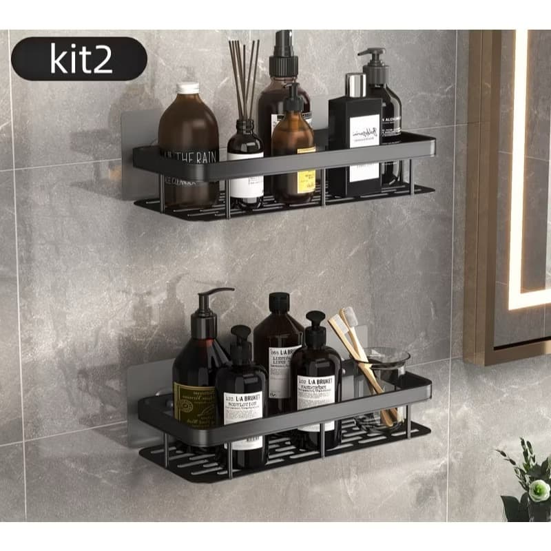 Suporte De Shampoo Organizador Prateleiras De Banheiro Sem Furo Premium-Space  Alta qualidade