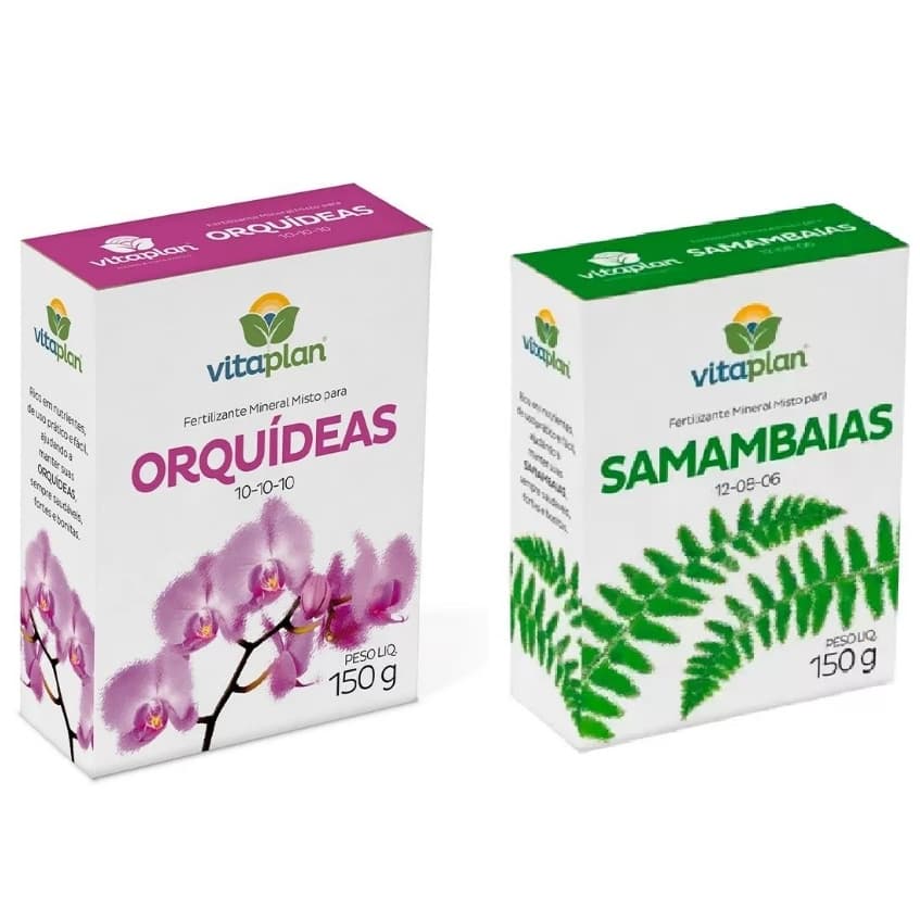 Kit 02 Unidades Fertilizante Adubo - Samambaia 150g + Orquidea 150g - Vitaplan Nutriplan