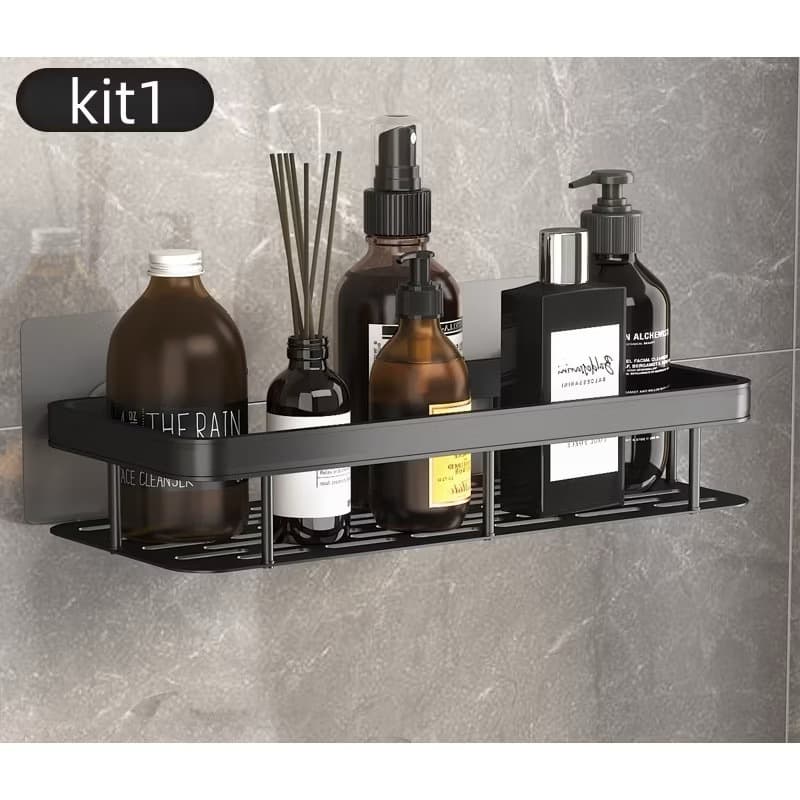 Suporte De Shampoo Organizador Prateleiras De Banheiro Sem Furo Premium-Space Alta qualidade