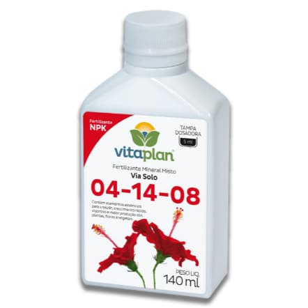 Fertilizante Adubo Misto NPK 04-14-08 Liquido 140 ML (Fosforo, Nitrogenio e Potassio) - Vitaplan