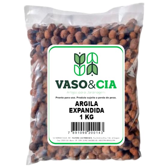 Argila Expandida 1 kg - Ideal para Paisagismo, Drenagem, Vasos, Jardins e Decoração - Vaso e Cia