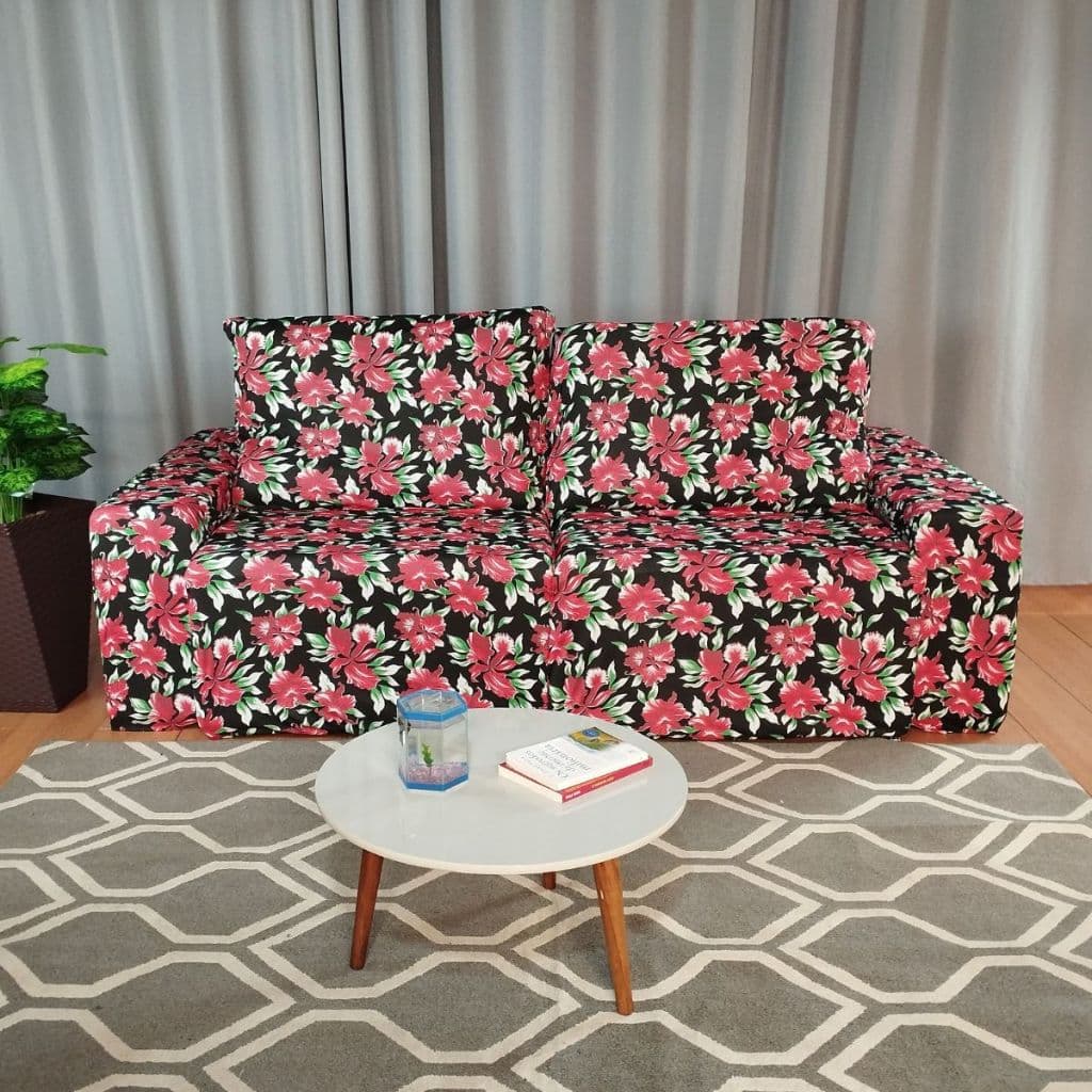 Capa Para Sofá Retrátil Reclinável 2 Lugares Malha Gel Estampada Premium Com Costura Reforçada