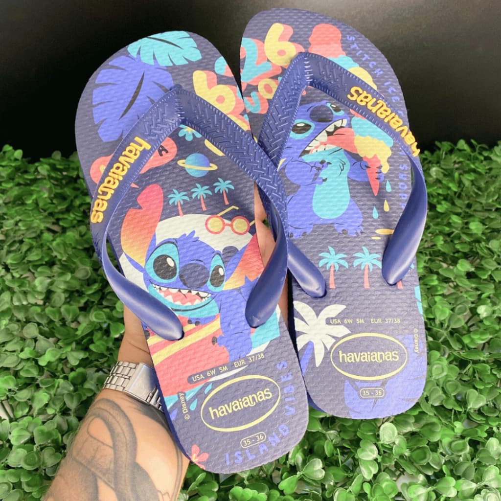 Chinelo Havaianas Stitch Original Unissex Adulto Disney Oficial Tendencia