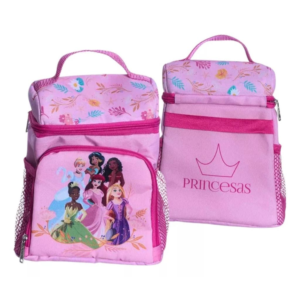 Lancheira Térmica 2 Compartimentos Princesas Disney Oficial kids escolar passeio