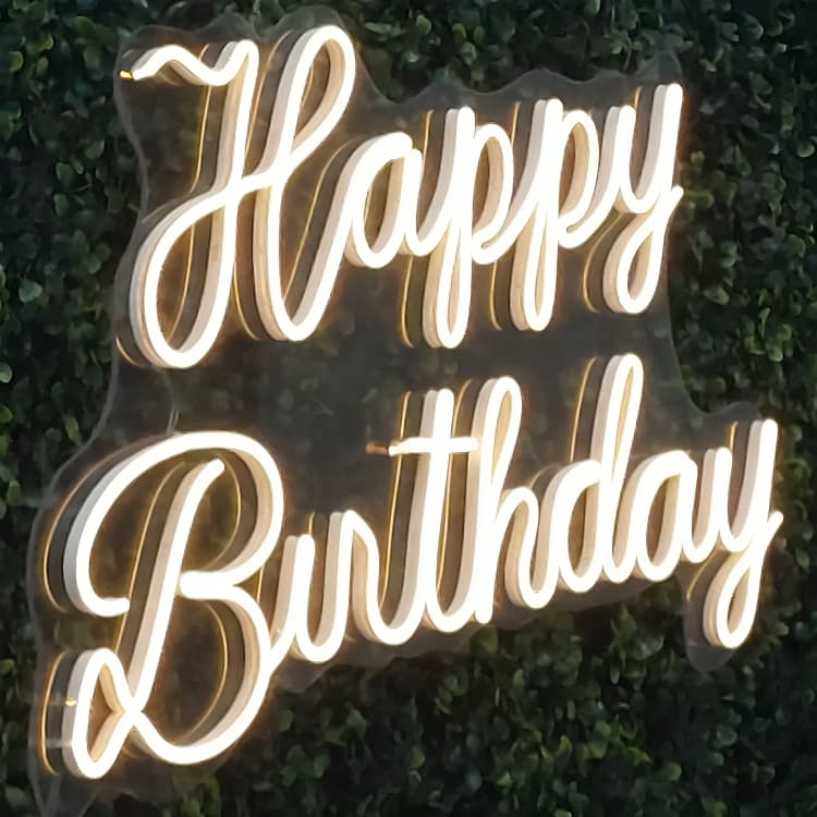 Happy Birthday Neon Led Decoração Luminária Acrílico Festas