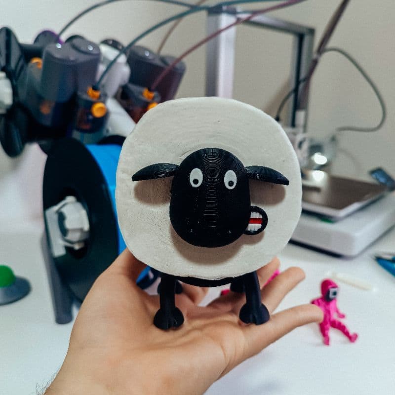 Porta papel higiênico Shaun carneiro ovelha banheiro 3d