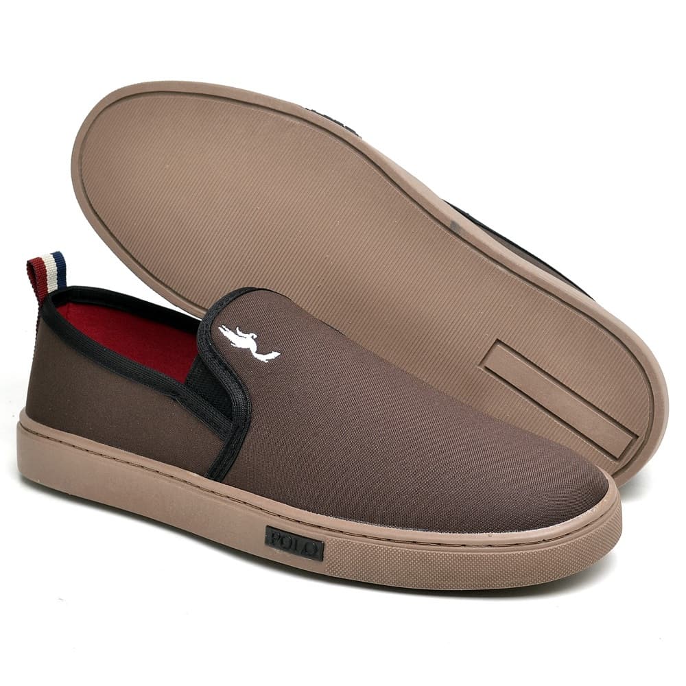 Tenis Masculino Sapatenis Polo Slip On Iate Sapato Calce Fácil Elástico Varias Cores
