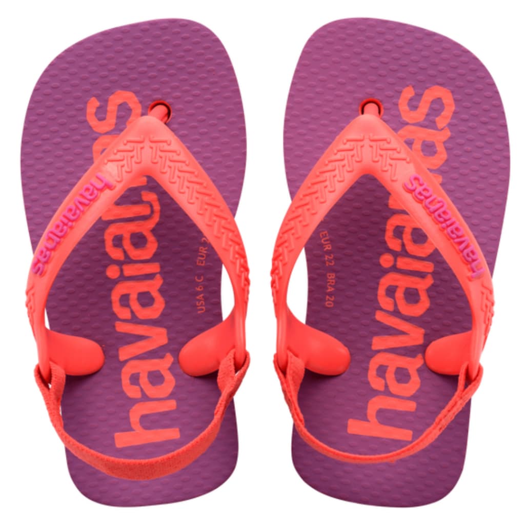 Chinelo Havaianas Baby Brasil Salmão Infantil Herois Mulher Maravilha Criança Elástico Original 23